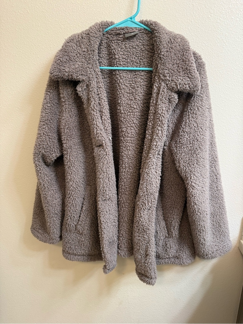 32 Degrees Taupe Plush Teddy Coat Jacket